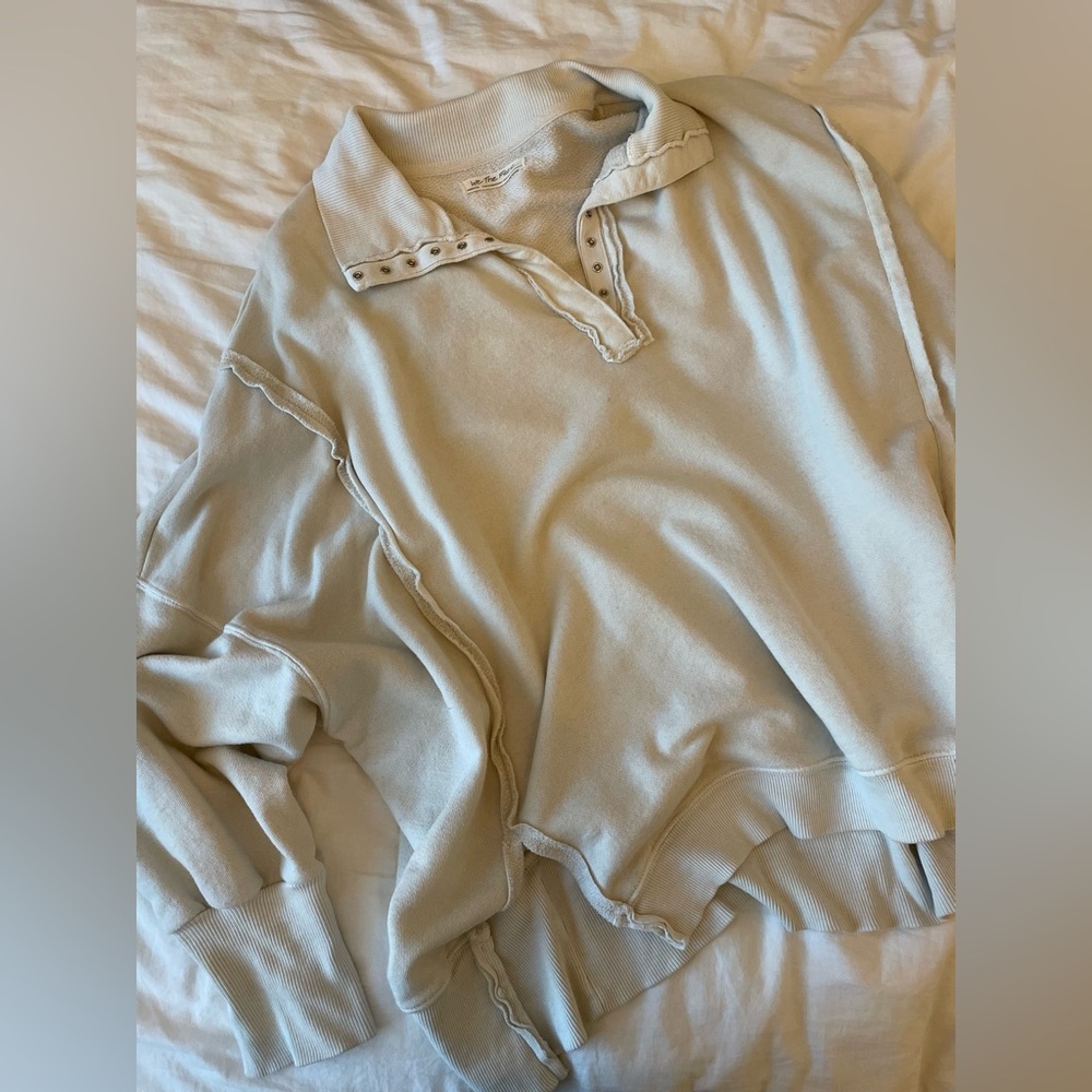 Free People Camden Henley Sweatshirt Pullover Medium - Picture 4 of 6